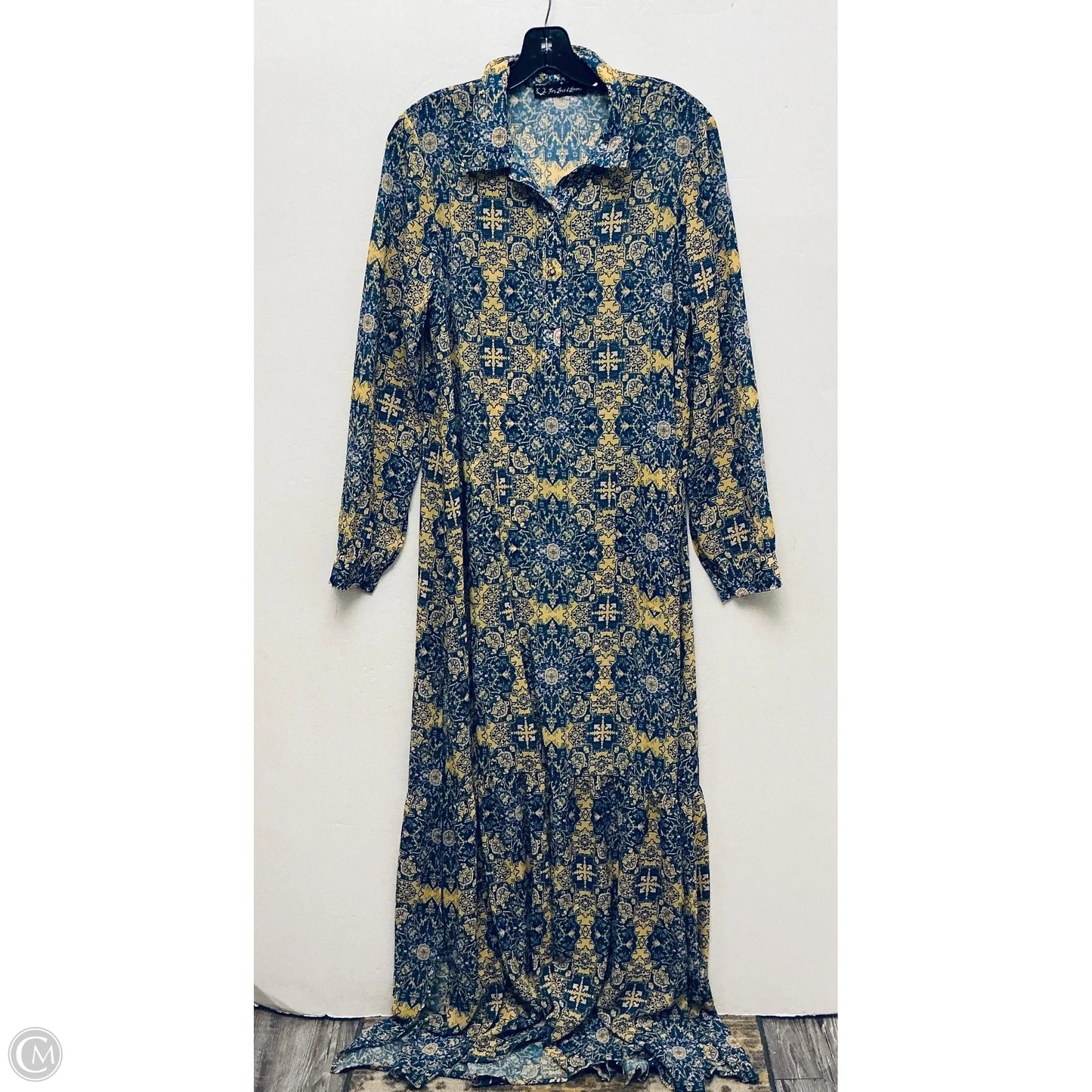 Dress Casual Maxi By For Love & Lemons In Blue & Yellow, Size: Xl