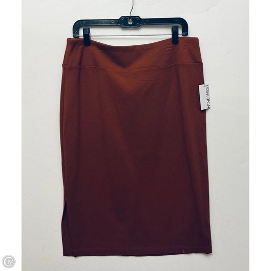 Skirt Midi By Nine West In Orange, Size: L