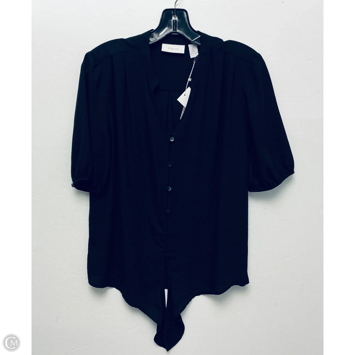 Top Short Sleeve By Chicos In Black, Size: S