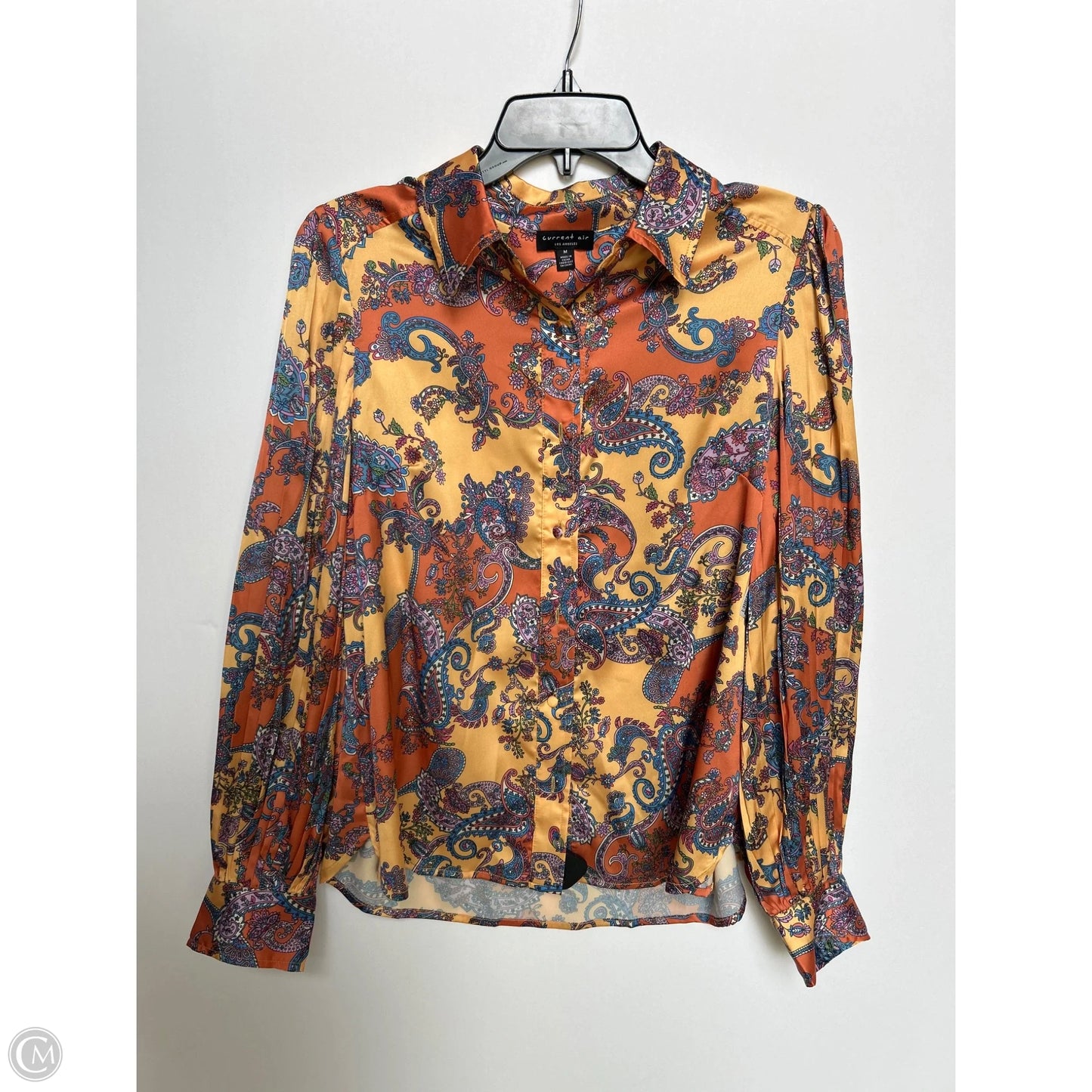 Top Long Sleeve By Current Air In Paisley Print, Size: M