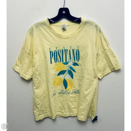 Top Short Sleeve Basic By Clothes Mentor In Yellow, Size: 2x