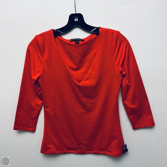 Top Long Sleeve Basic By Boston Proper In Red, Size: Xs
