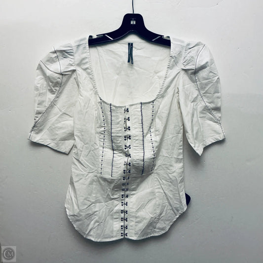 Top Short Sleeve By Anthropologie In White, Size: Xs