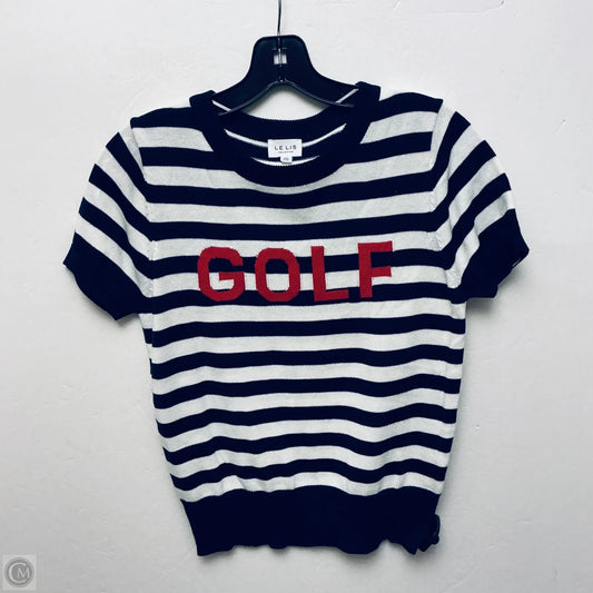 Top Short Sleeve By Le Lis In Blue & White, Size: Xs