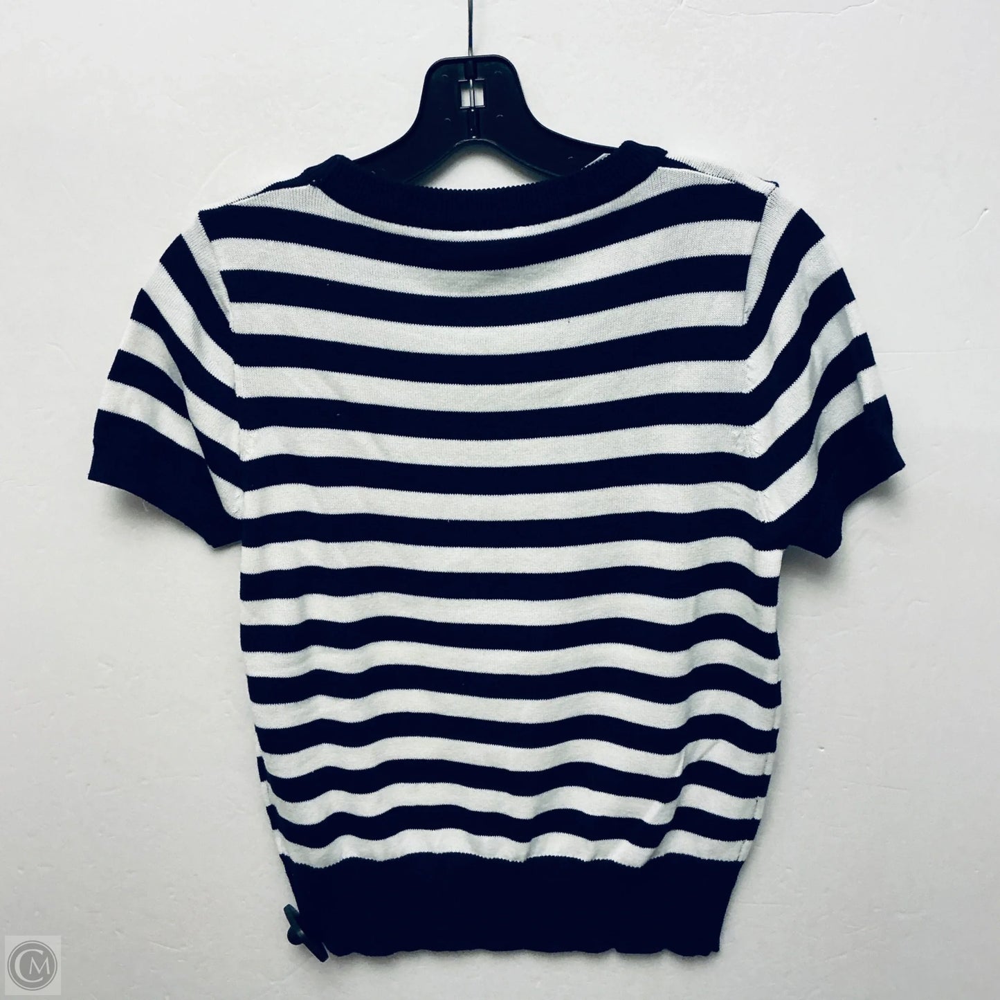 Top Short Sleeve By Le Lis In Blue & White, Size: Xs