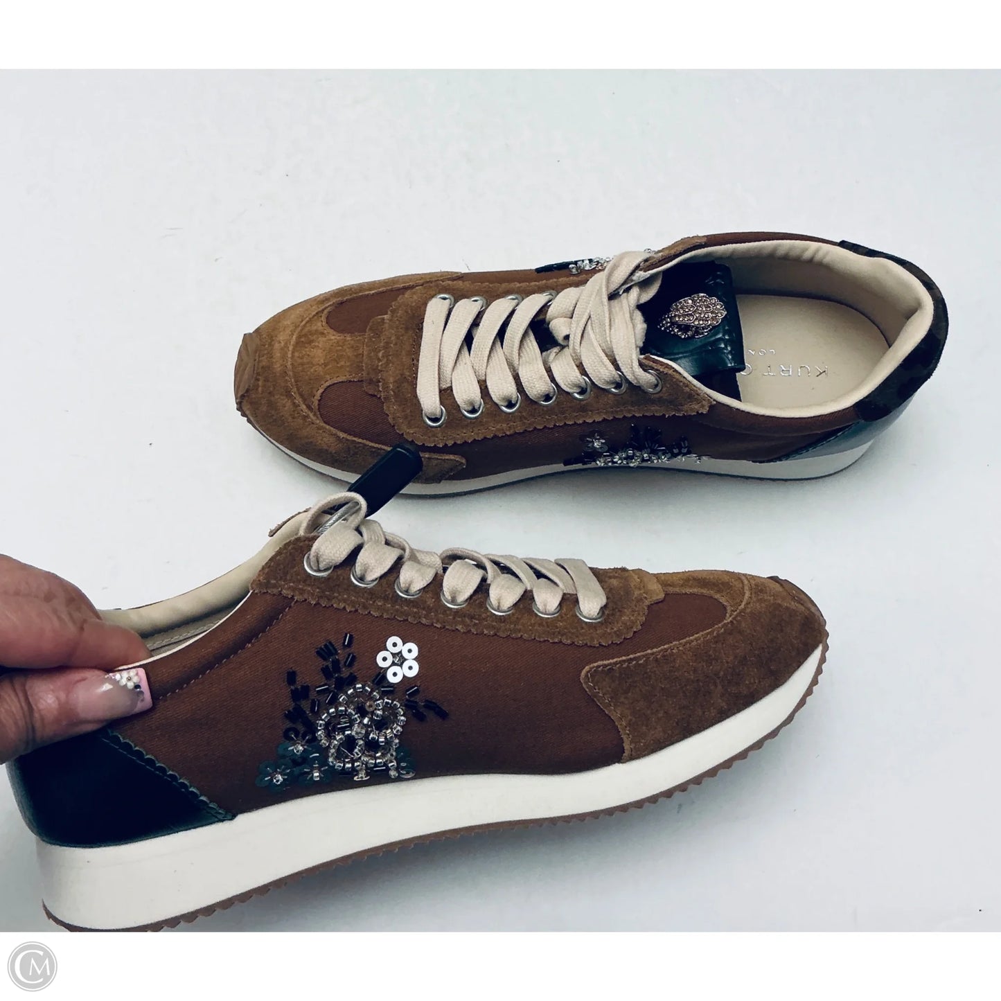 Shoes Designer By Kurt Geiger In Brown & Green, Size: 9
