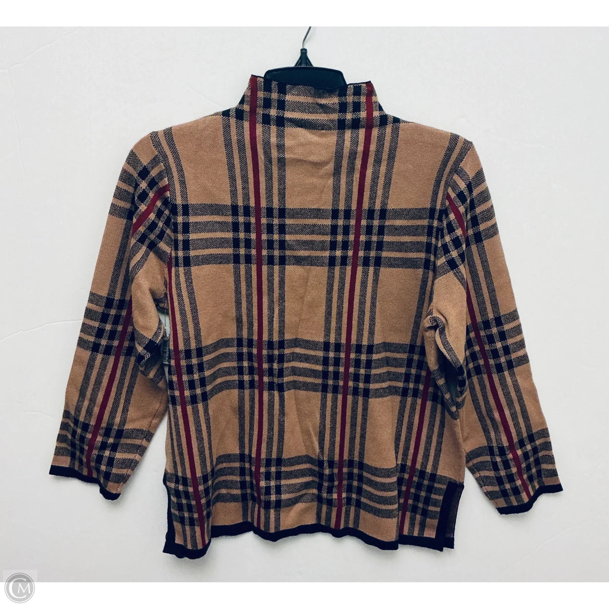 Sweater By Anne Klein In Plaid Pattern, Size: S
