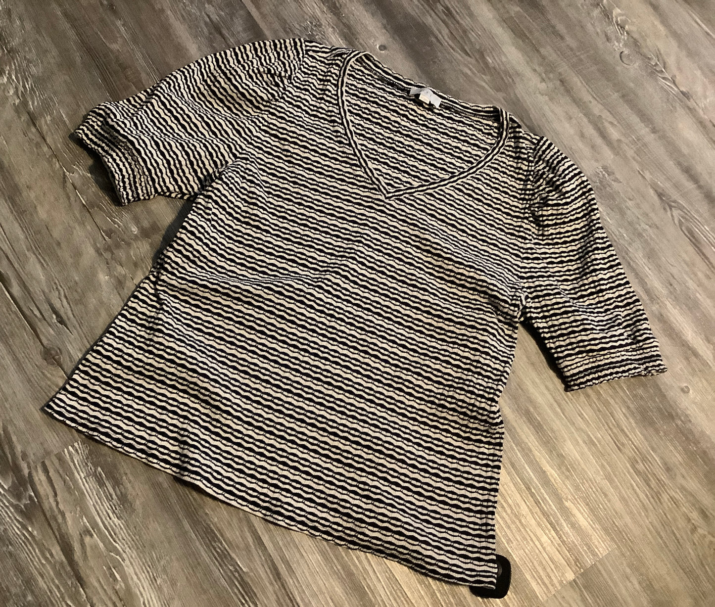 Top Short Sleeve By Loft In Striped Pattern, Size: Xl