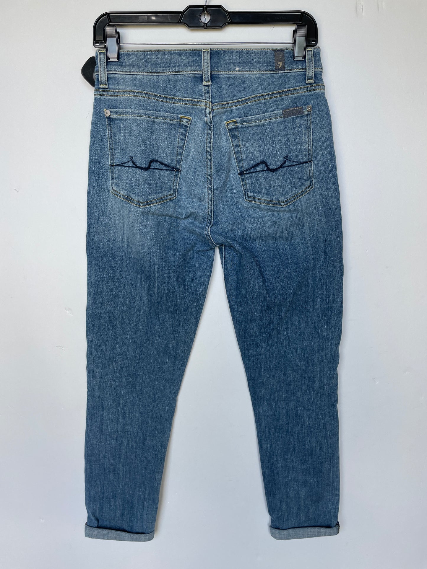 Jeans Straight By 7 For All Mankind In Blue Denim, Size: 0