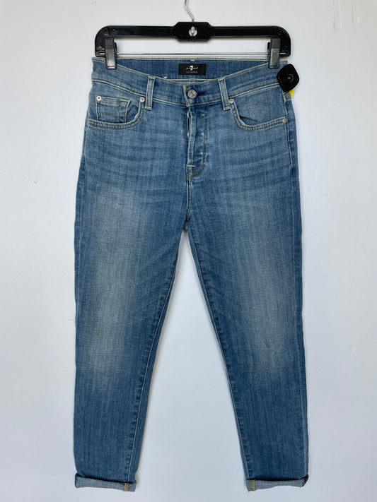 Jeans Straight By 7 For All Mankind In Blue Denim, Size: 0