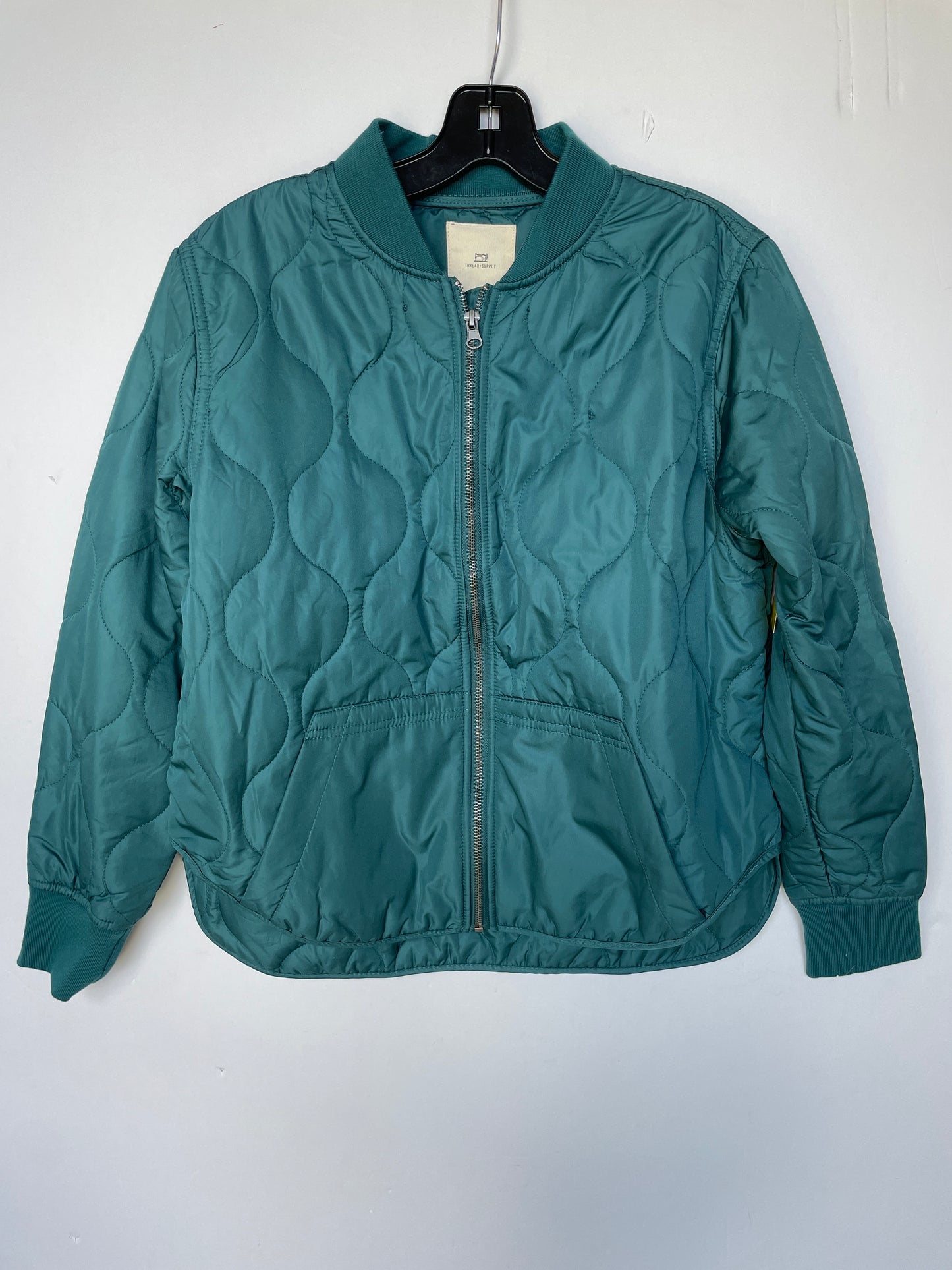 Jacket Puffer & Quilted By Thread And Supply In Teal, Size: S