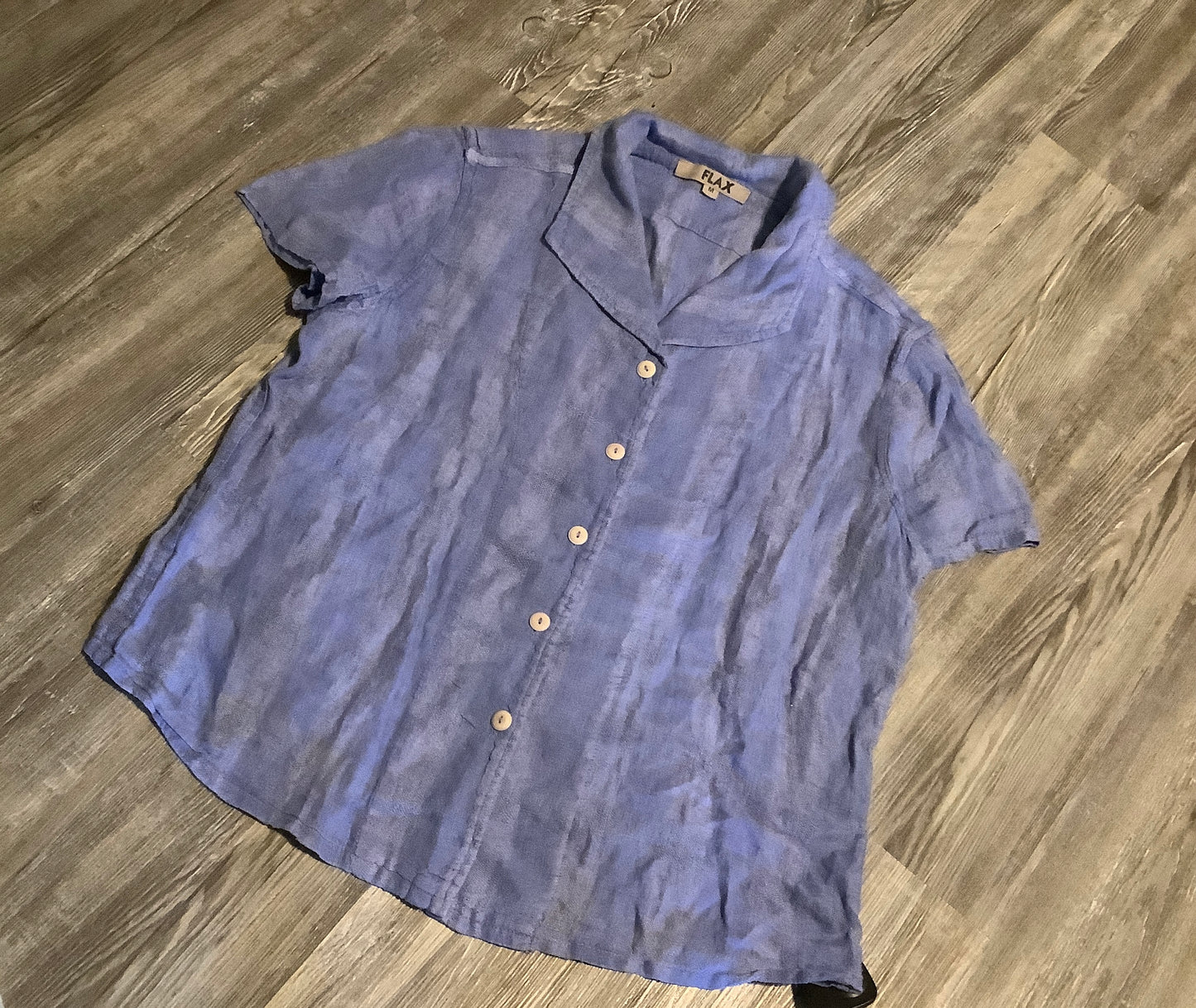 Top Short Sleeve By Flax In Blue, Size: M