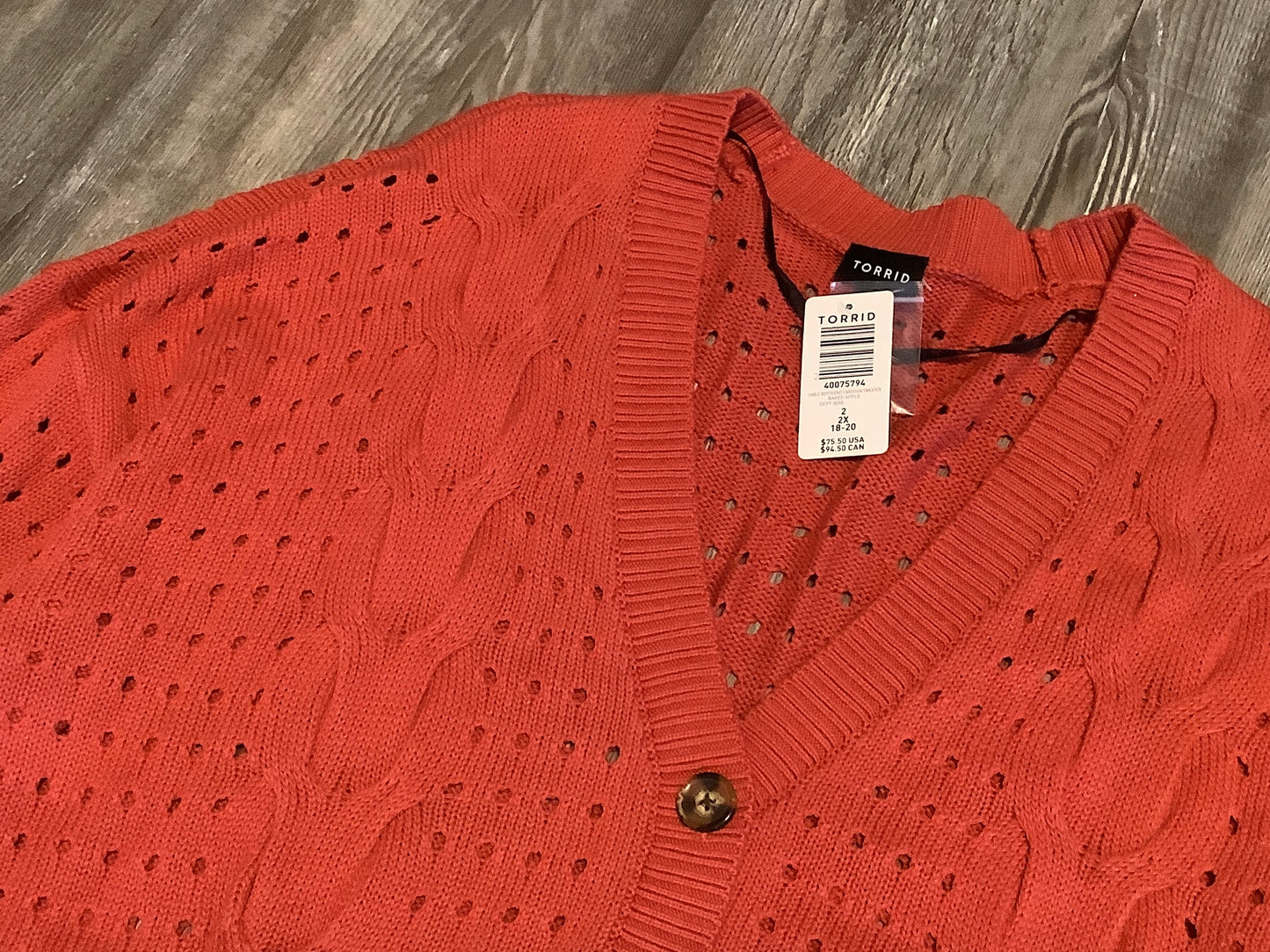 Sweater Cardigan By Torrid In Red, Size: 2x