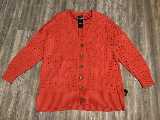 Sweater Cardigan By Torrid In Red, Size: 2x