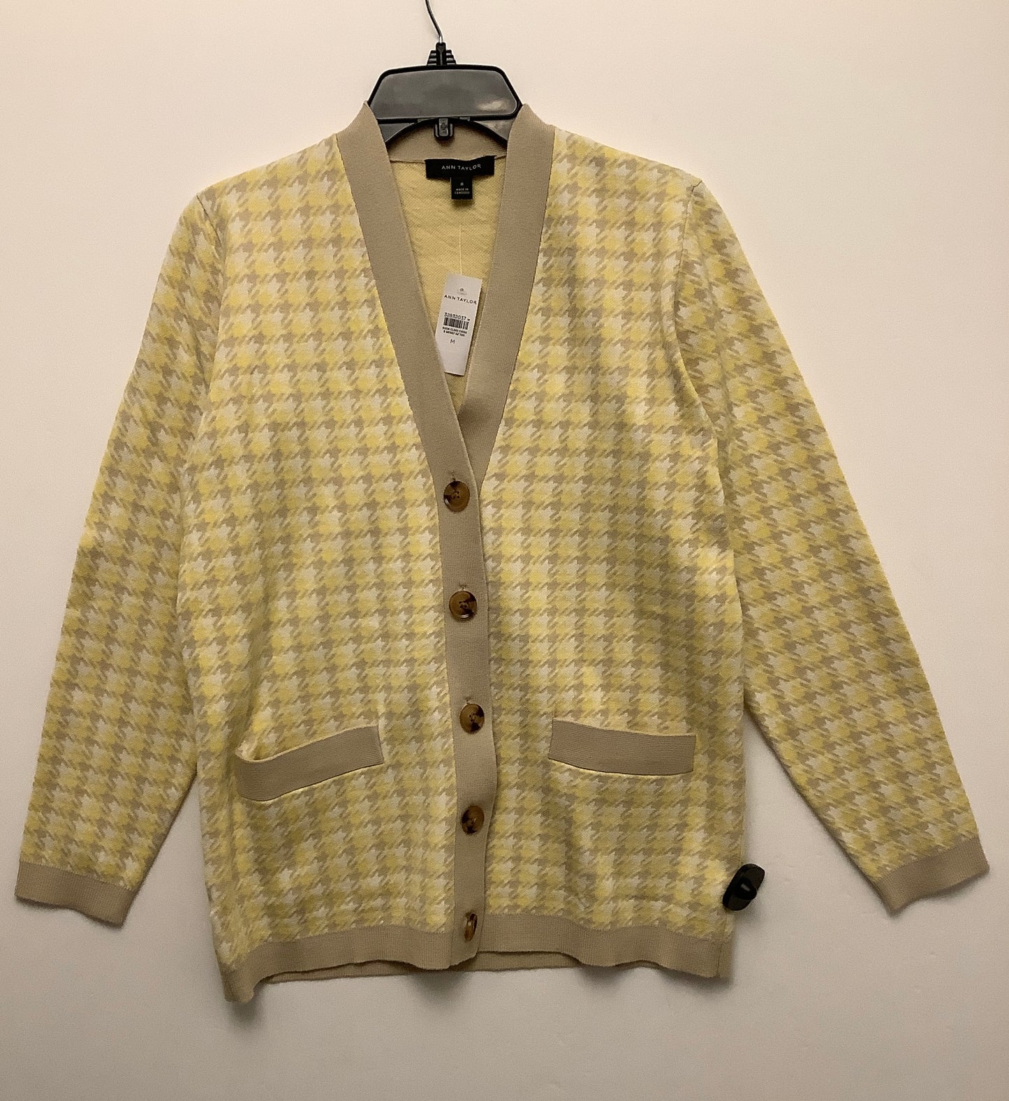 Sweater Cardigan By Ann Taylor In Yellow, Size: M