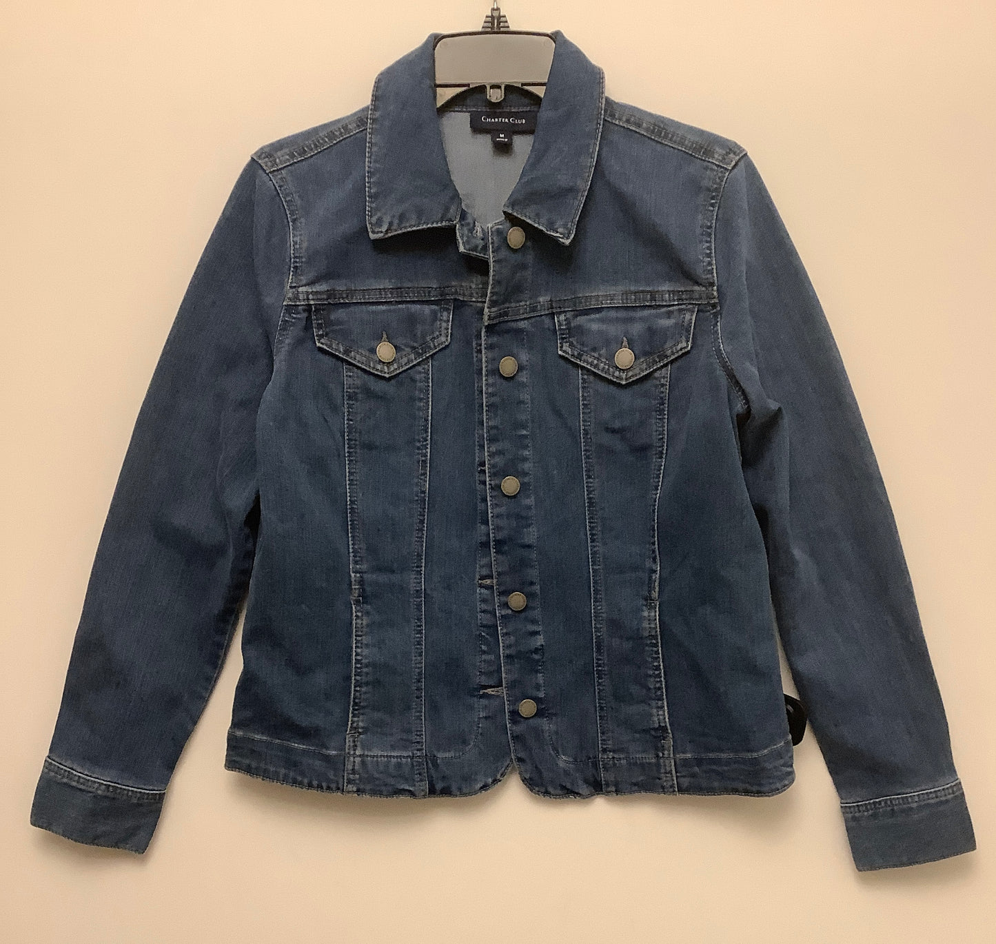 Jacket Denim By Chaps In Blue Denim, Size: M