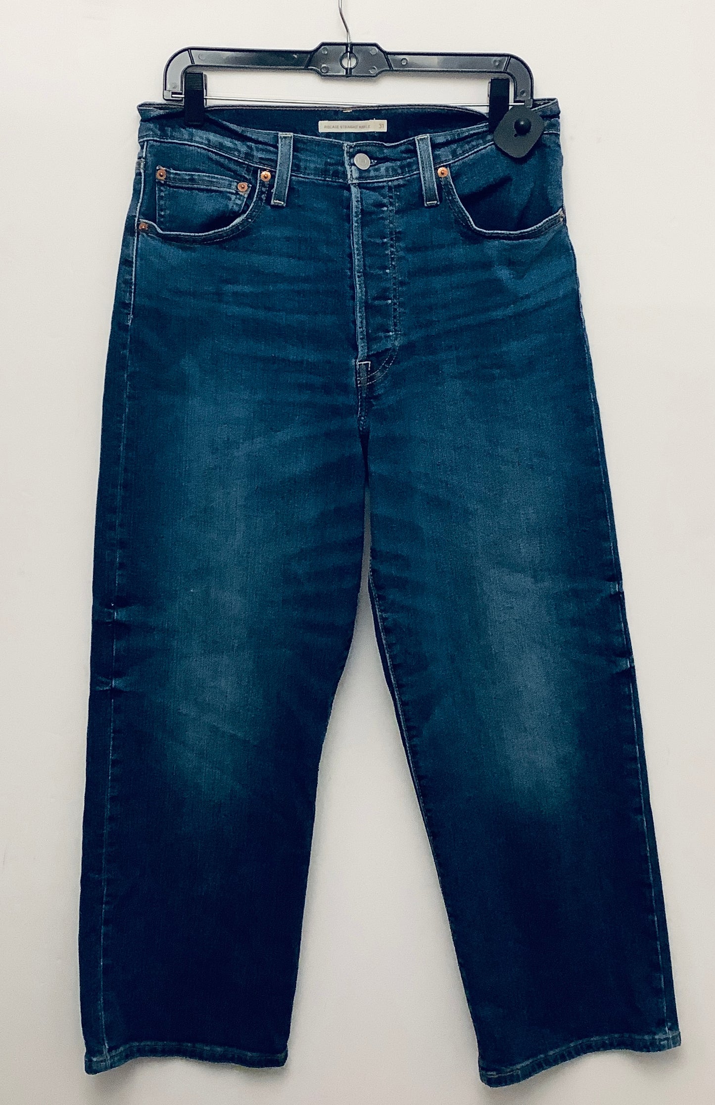 Jeans Straight By Levis In Blue Denim, Size: 12