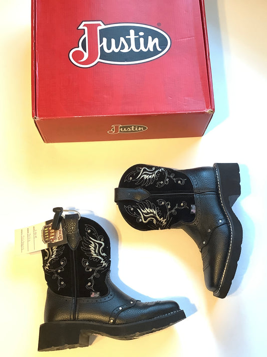 Boots Western By Justin In Black, Size: 6