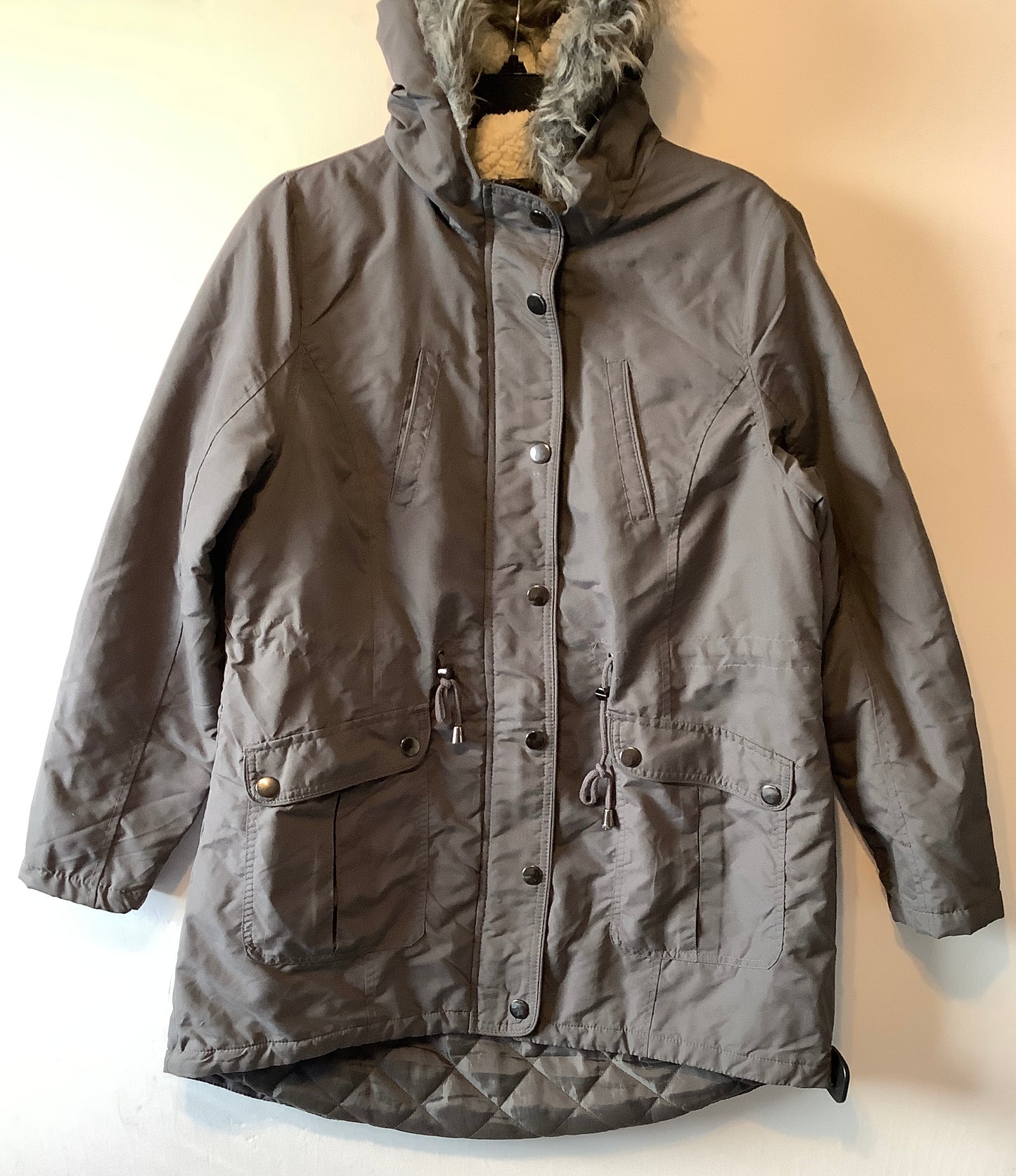 Coat Parka By Harve Bernard In Grey, Size: L