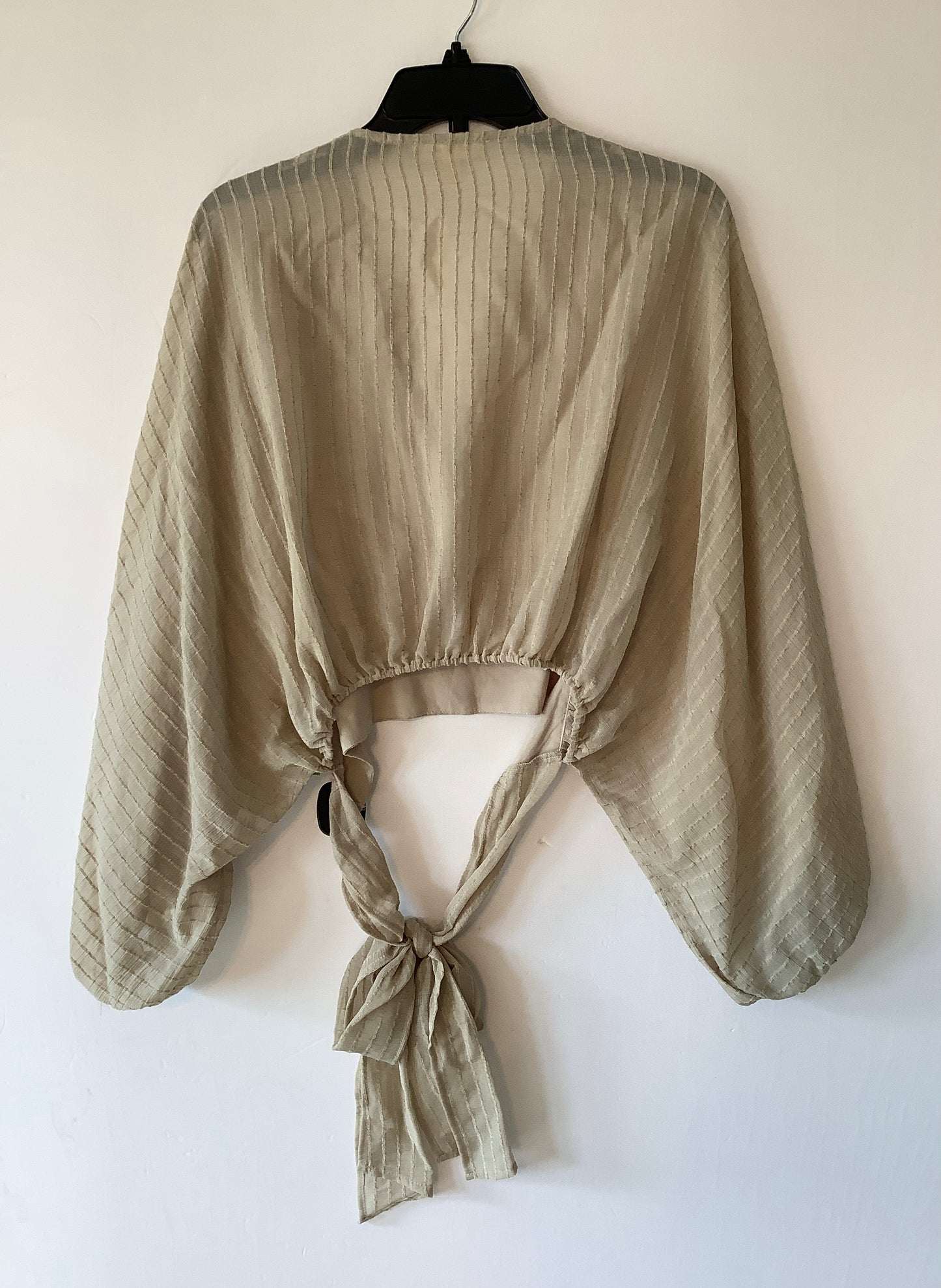 Top Long Sleeve By Cme In Tan, Size: L