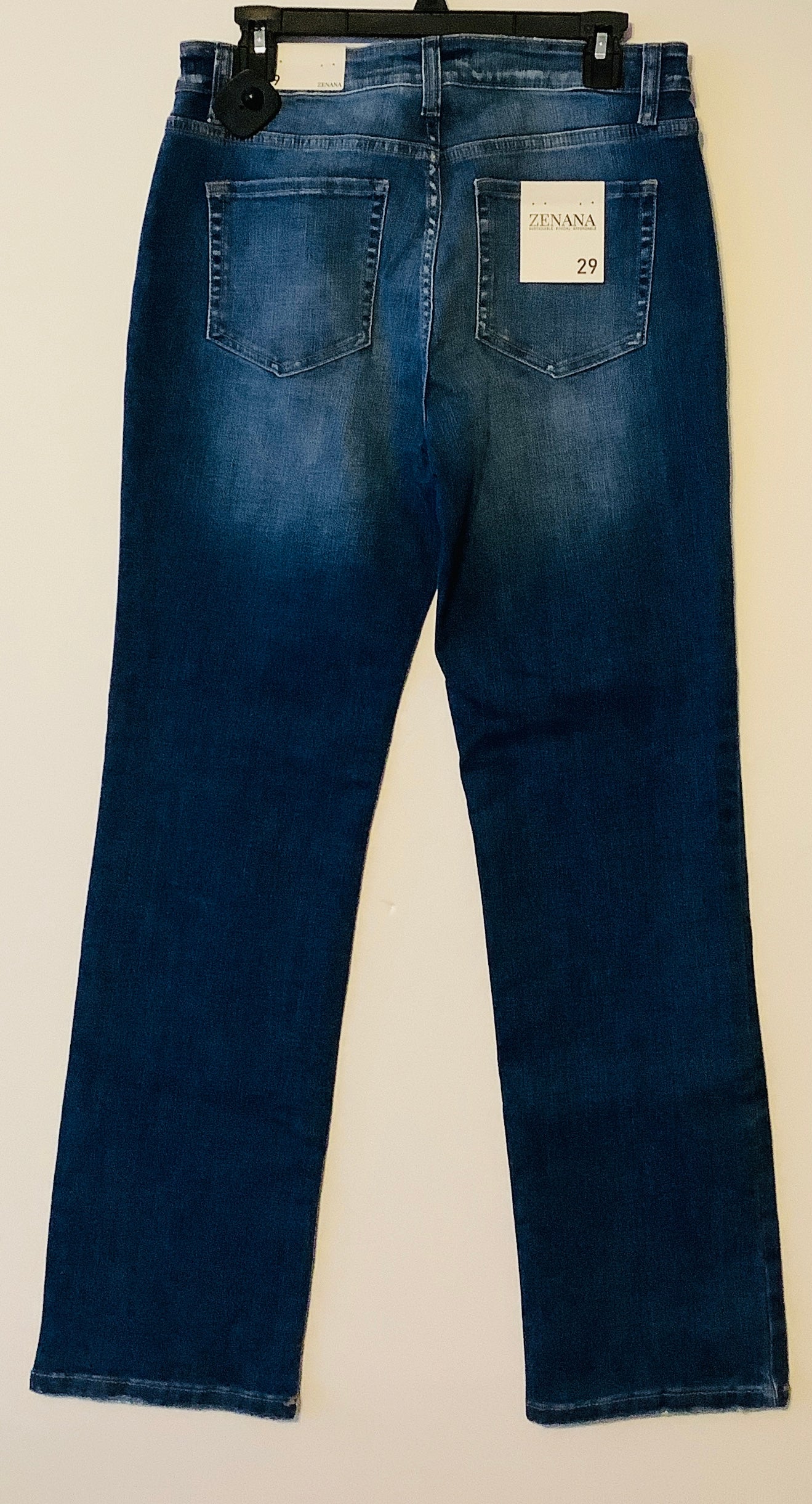 Jeans Straight By Zenana Outfitters In Blue Denim, Size: 8