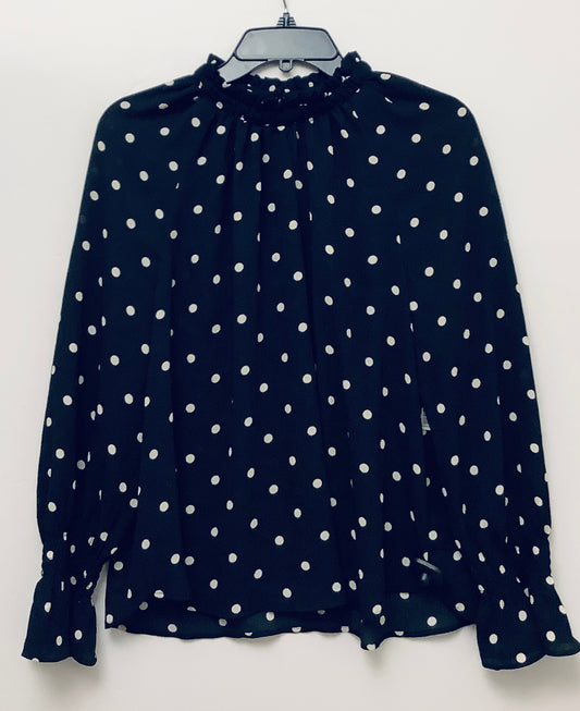 Top Long Sleeve By Loft In Black, Size: L