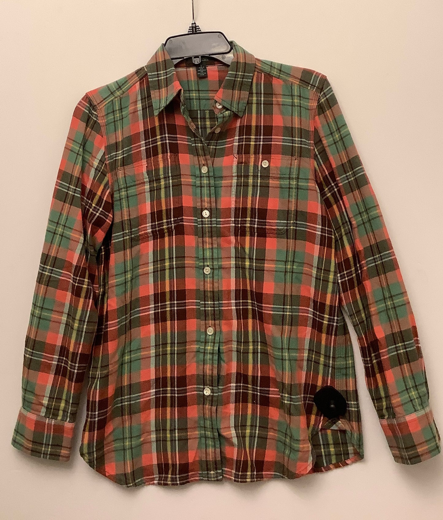 Top Long Sleeve By Lauren By Ralph Lauren In Plaid Pattern, Size: S