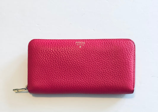 Wallet Leather By Fossil, Size: Medium