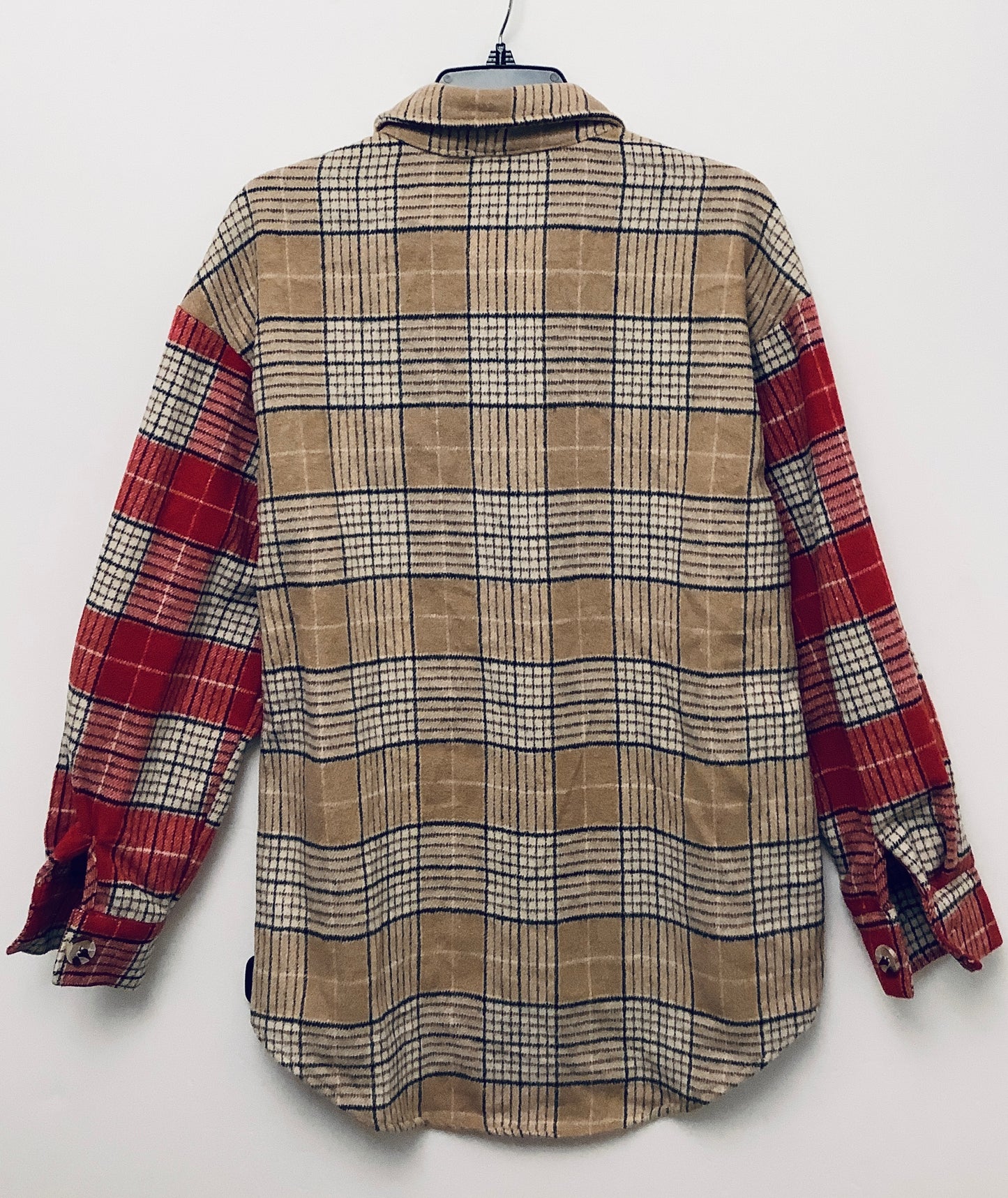 Jacket Shirt By First Love In Plaid Pattern, Size: S