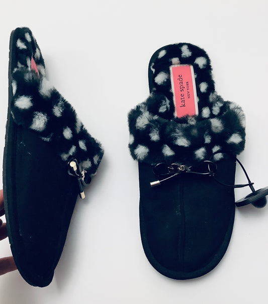 Slippers Designer By Kate Spade In Black