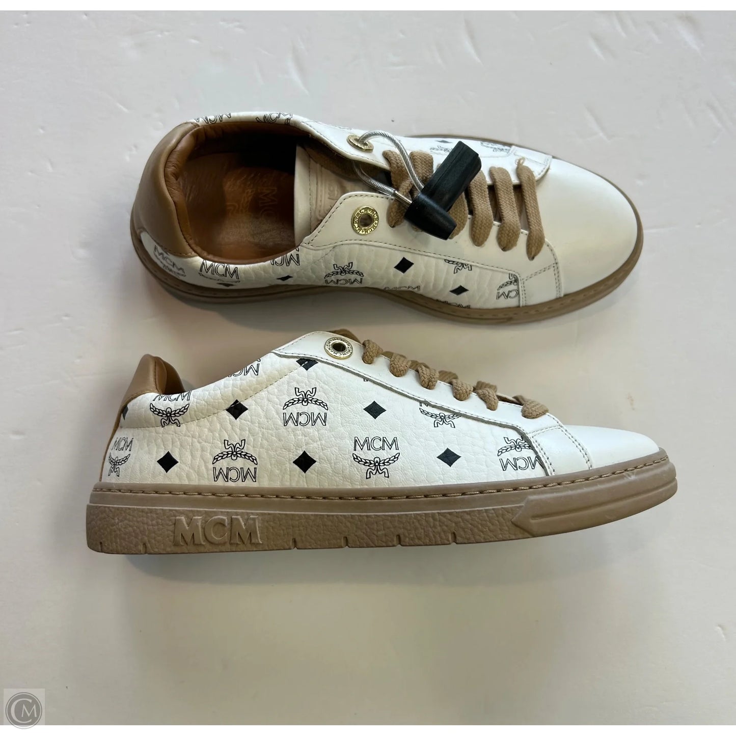 Shoes Luxury Designer By Mcm In White, Size: 5