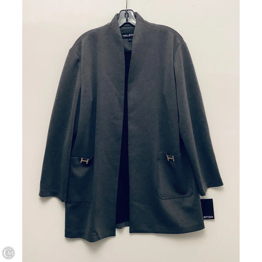 Sweater Cardigan Designer By Halston In Grey, Size: L
