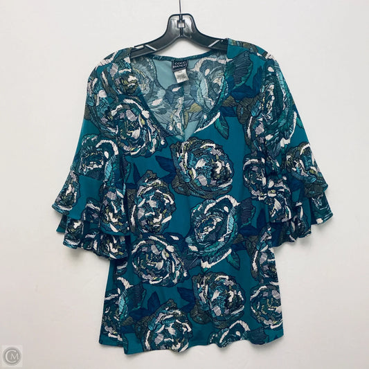 Top Short Sleeve By Coco Bianco In Teal, Size: Xl