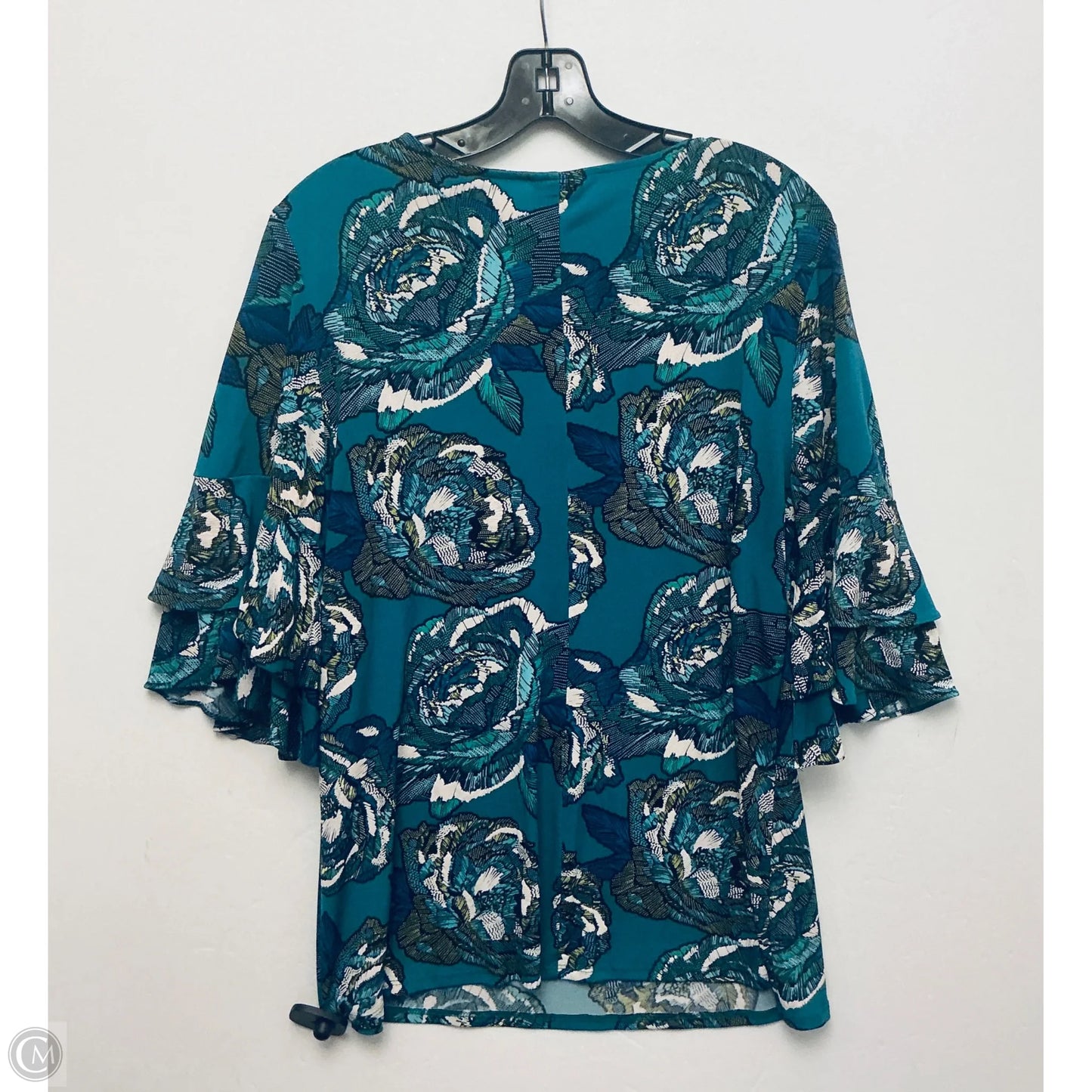 Top Short Sleeve By Coco Bianco In Teal, Size: Xl