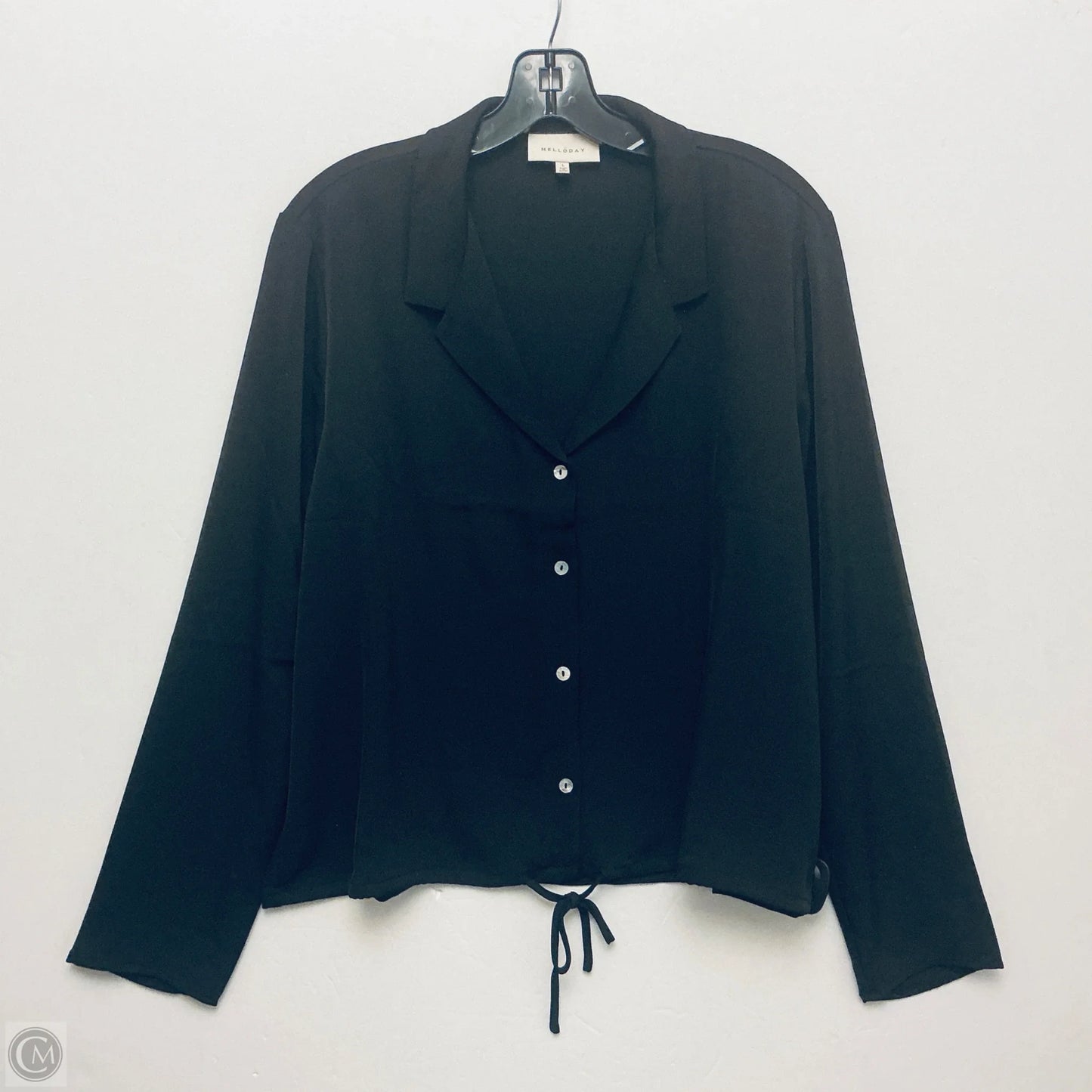 Top Long Sleeve By Melloday In Black, Size: L