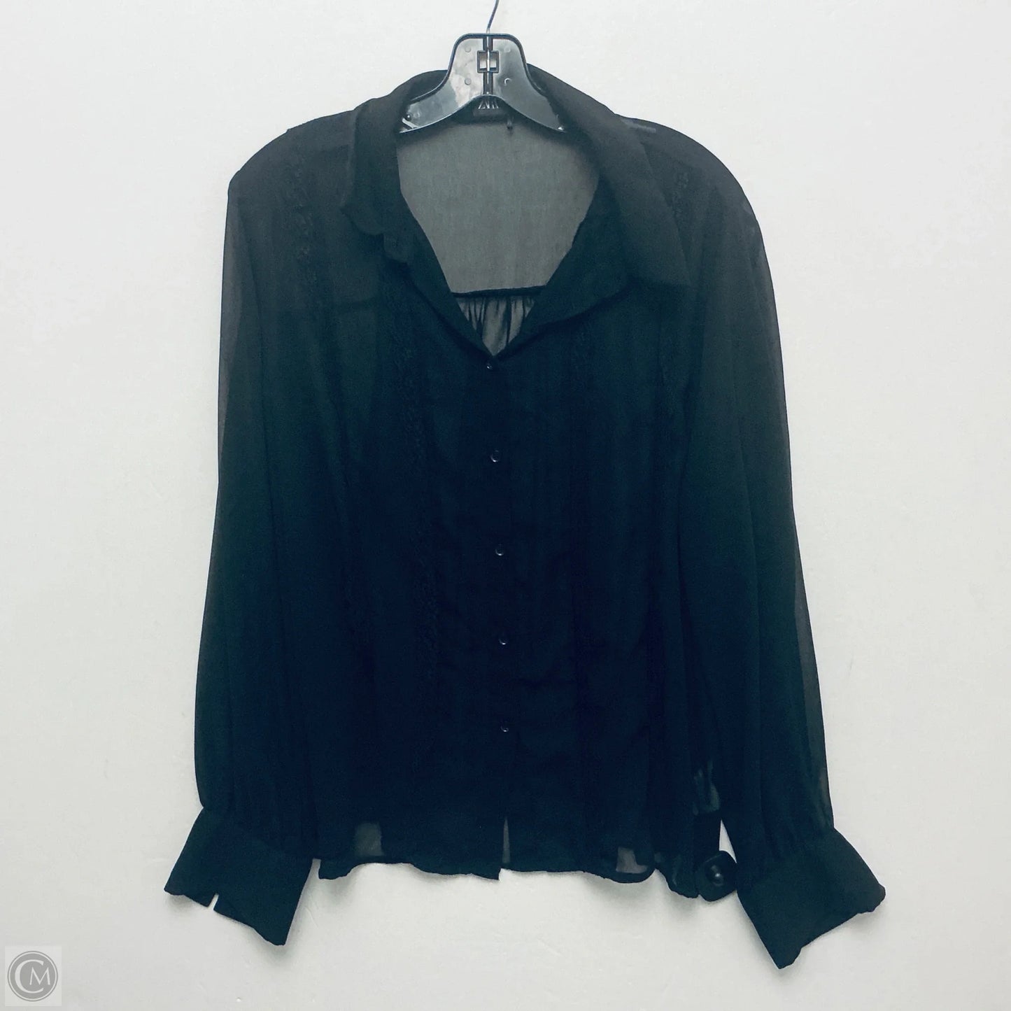 Top Long Sleeve By Zara In Black, Size: Xl