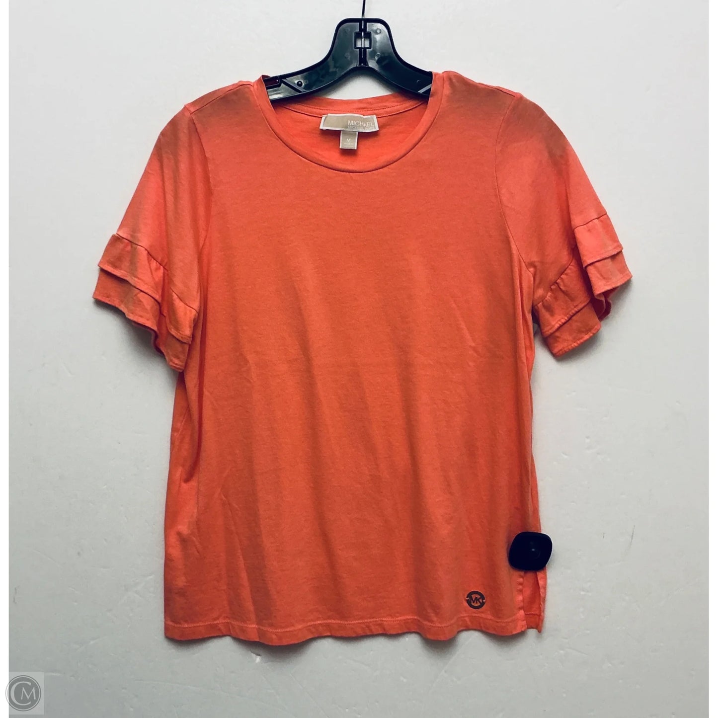 Top Short Sleeve Designer By Michael Kors In Coral, Size: M