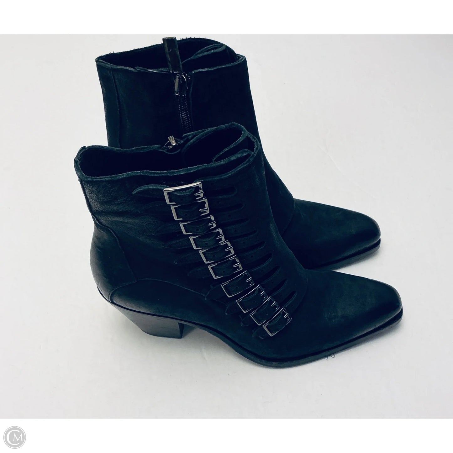 Boots Ankle Heels By Jo Ghost In Black, Size: 7