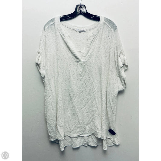 Top Short Sleeve By Jane And Delancey In White, Size: 2x