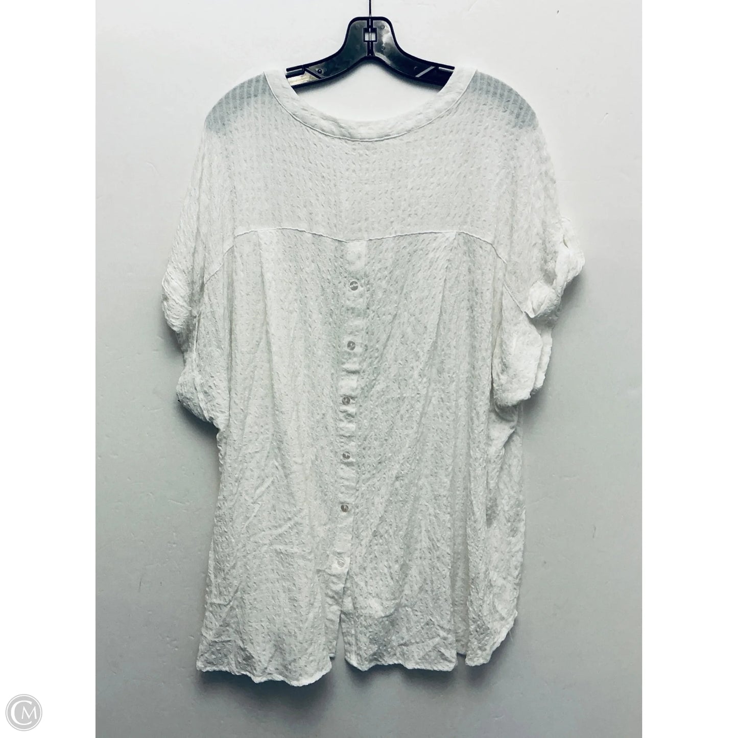 Top Short Sleeve By Jane And Delancey In White, Size: 2x