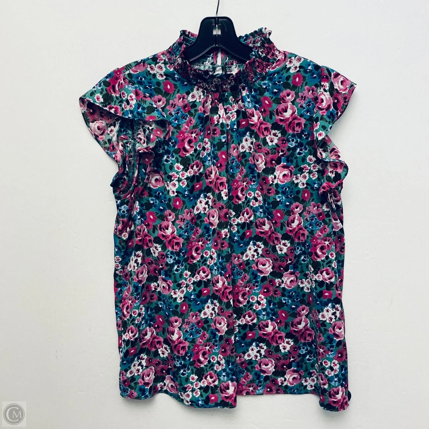 Top Sleeveless By Ee Some In Floral Print, Size: L