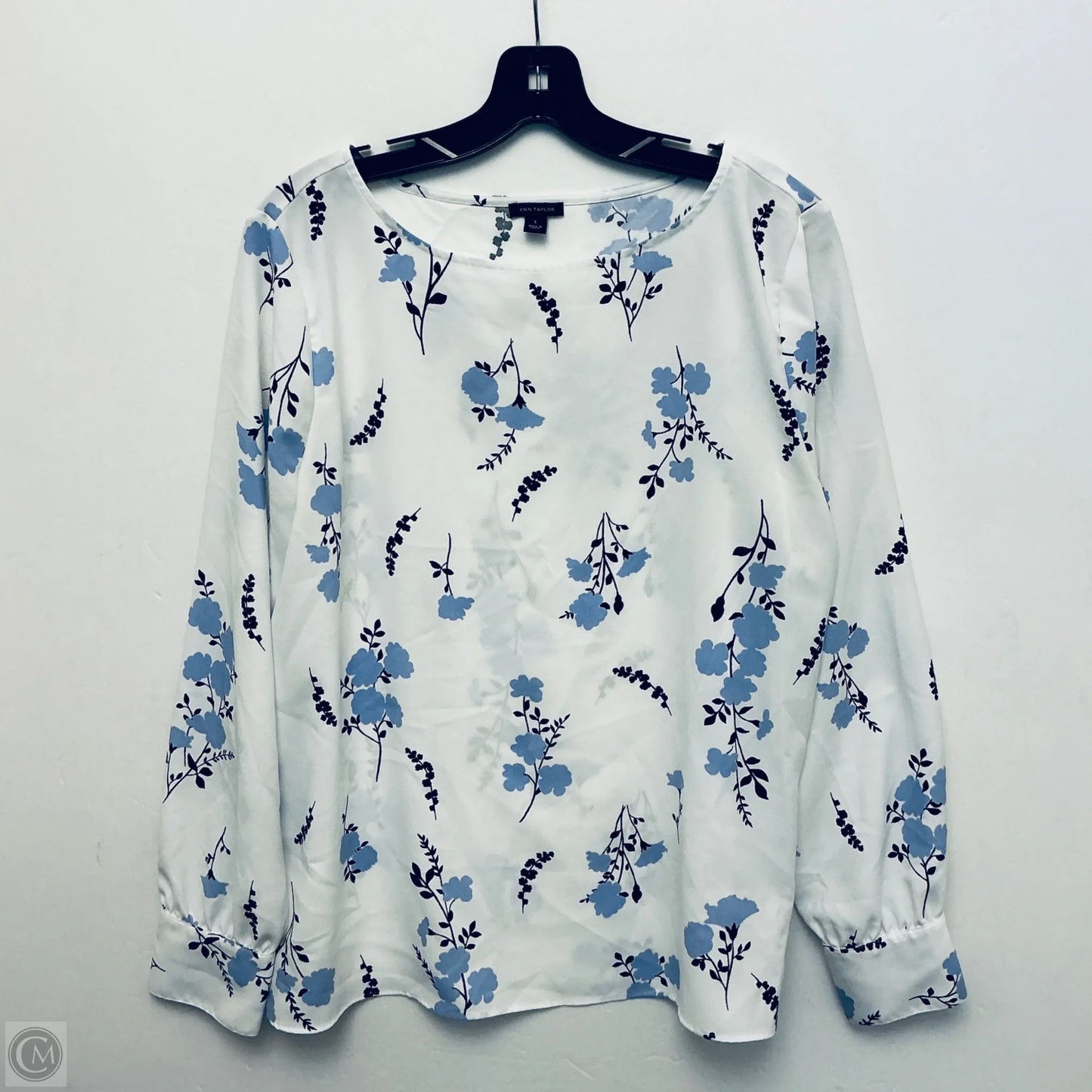 Top Long Sleeve By Ann Taylor In White, Size: L