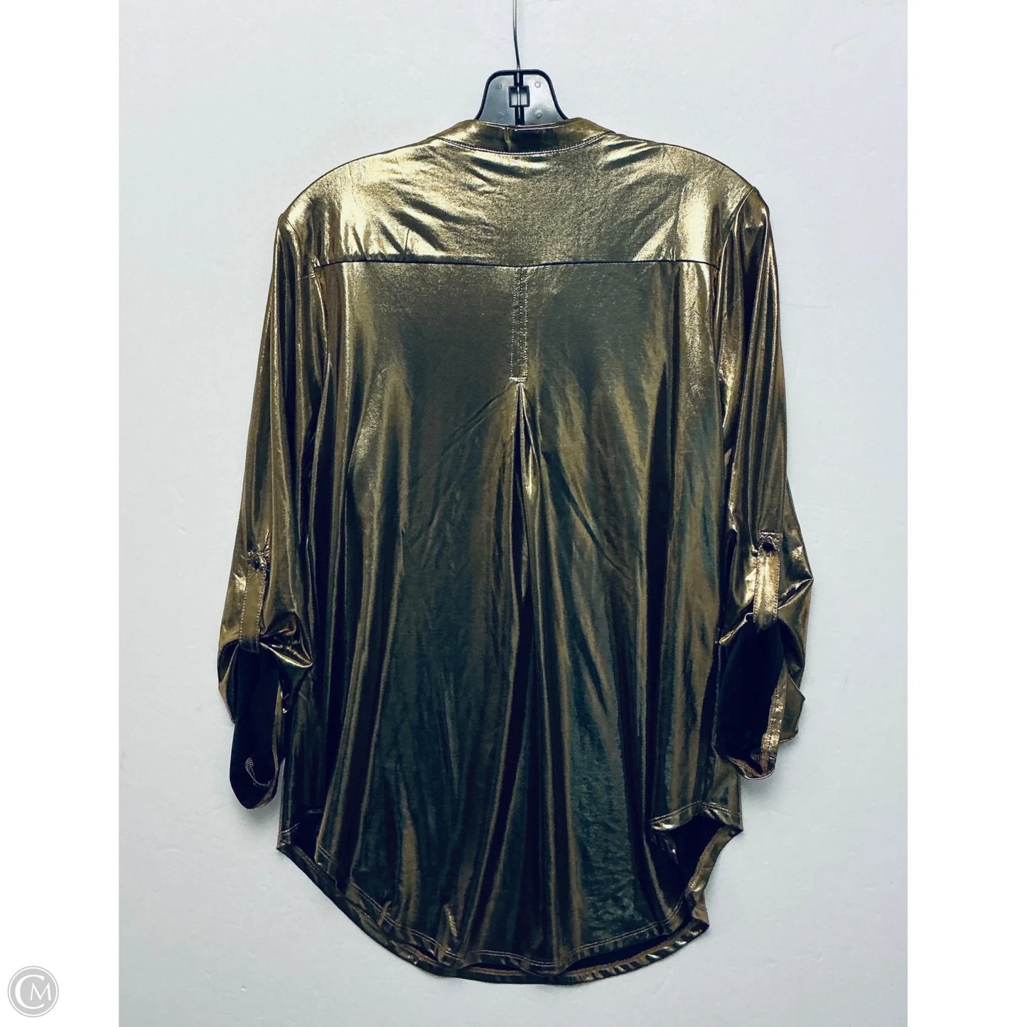 Top Long Sleeve By Cato In Gold, Size: M