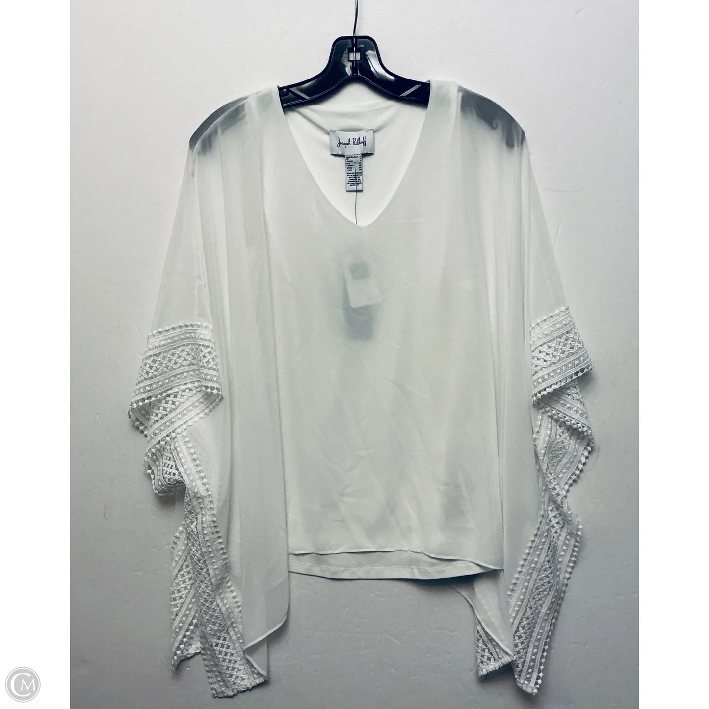 Top Short Sleeve By Joseph Ribkoff In White, Size: 4