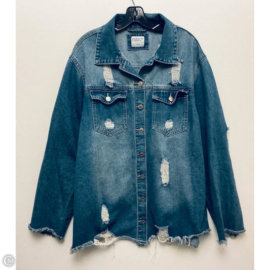 Jacket Denim By Chicsoul In Blue Denim, Size: 3x