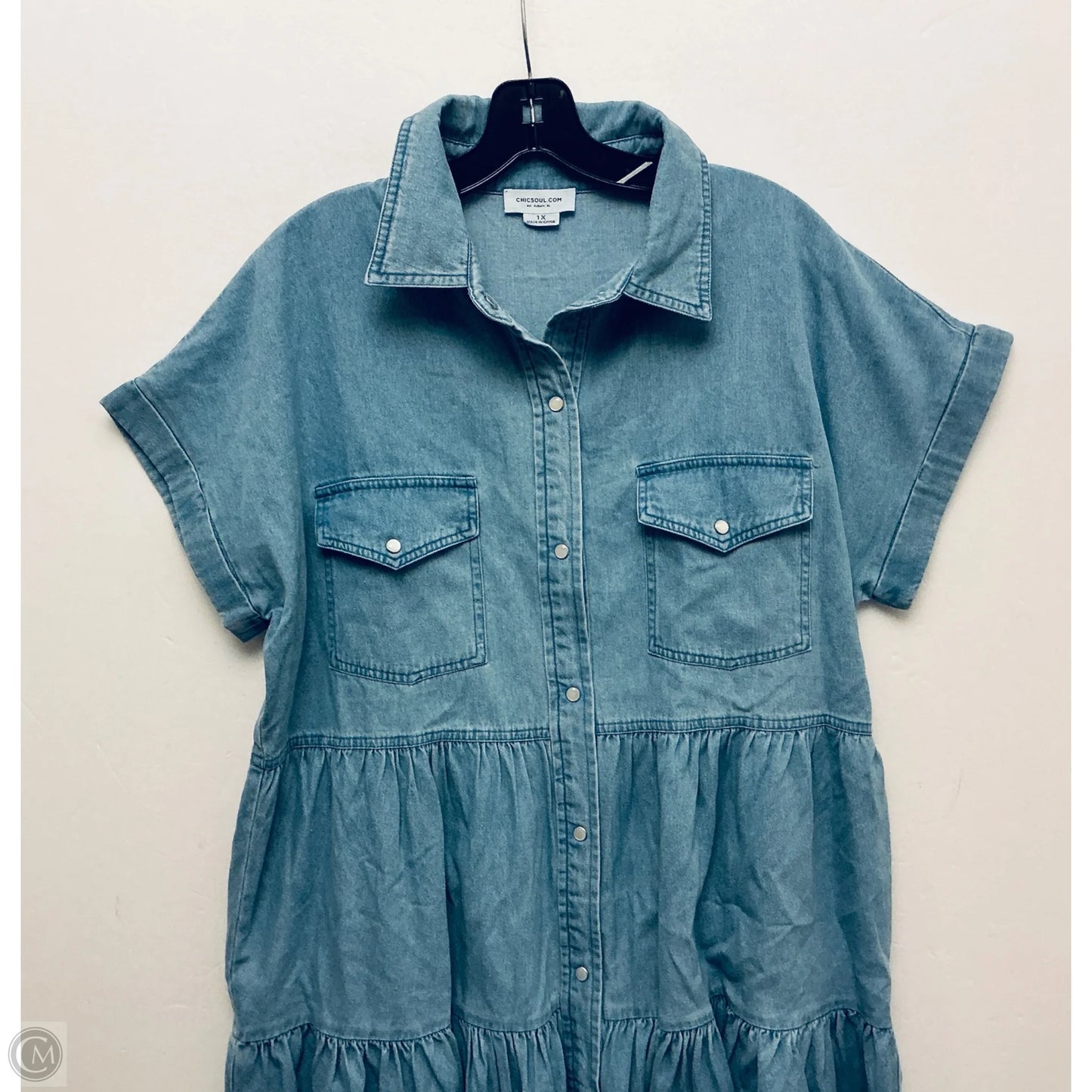 Dress Casual Maxi By Chicsoul In Blue Denim, Size: 1x