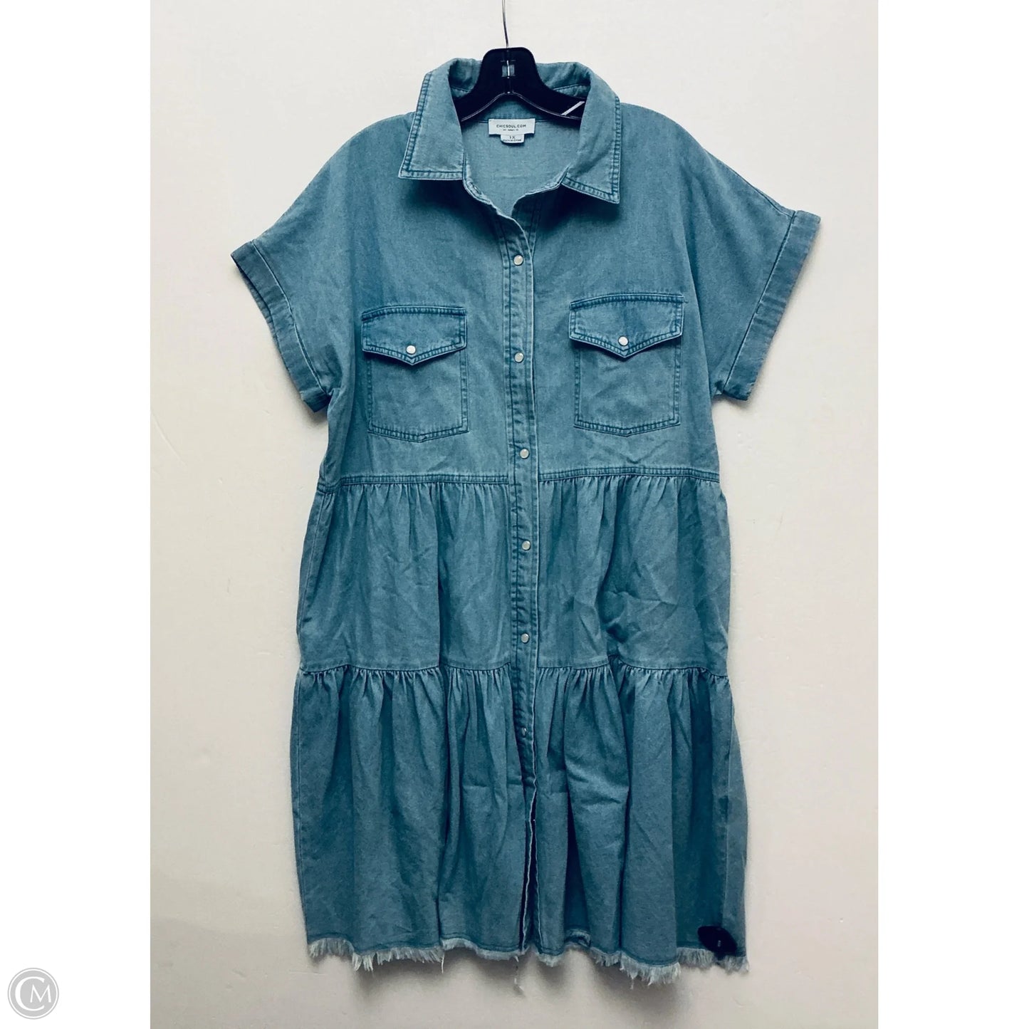 Dress Casual Maxi By Chicsoul In Blue Denim, Size: 1x