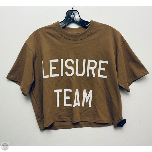 Top Short Sleeve Basic By Clothes Mentor In Brown, Size: M