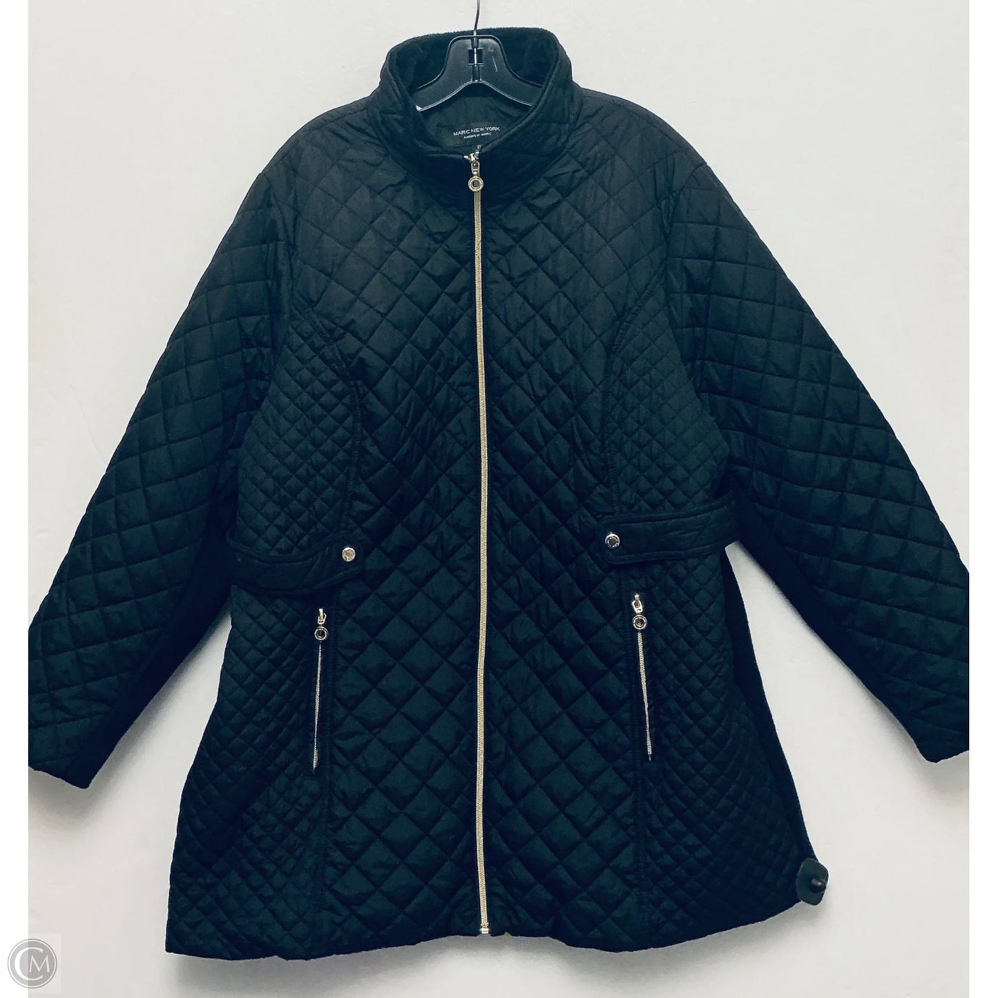 Coat Puffer & Quilted By Marc New York In Black, Size: 2x