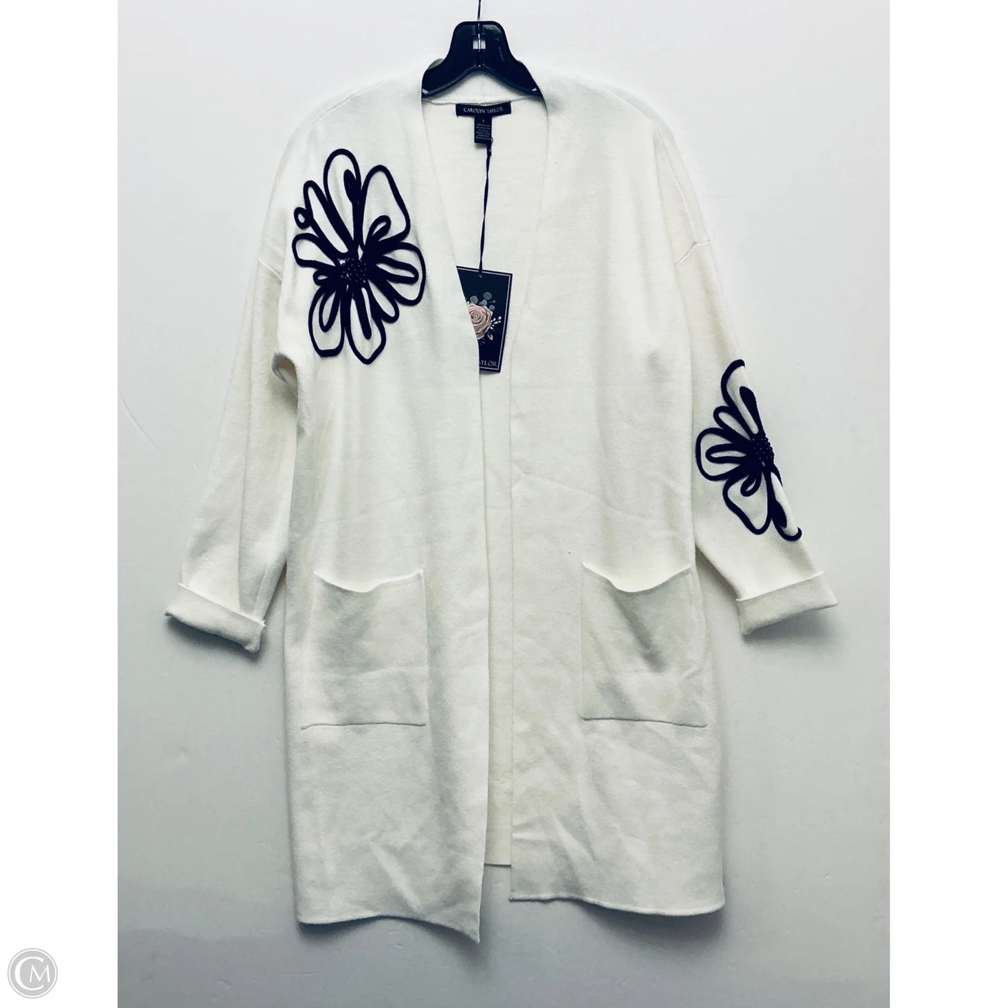Sweater By Carolyn Taylor In White, Size: L